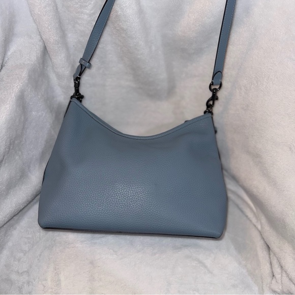 Coach Slate Blue Leather Shoulder Bag - Picture 2 of 13